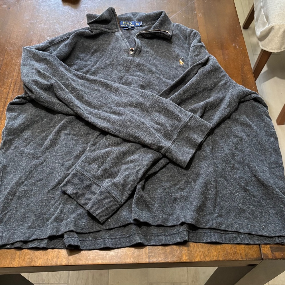 Dark gray polo sweatshirt